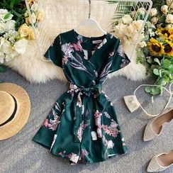 Lucuna - Floral Short-Sleeve Playsuit Lucuna - Floral Short-Sleeve Playsuit