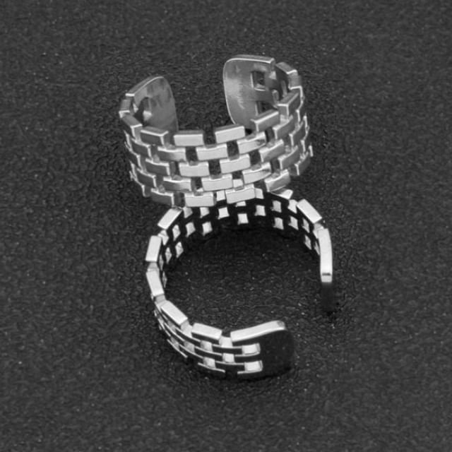 Soosina-Cutout Stainless Steel Open Ring