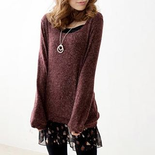 Tokyo Fashion - Set: Knit Top + Ruffled Slipdress