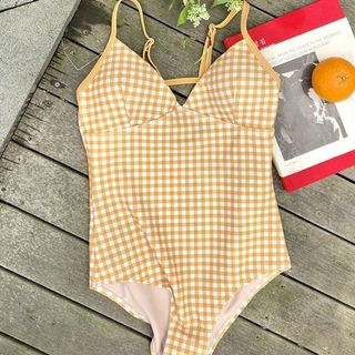 yellow gingham swimsuit