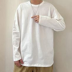 Nyeoseog - Long-Sleeve Plain T-Shirt