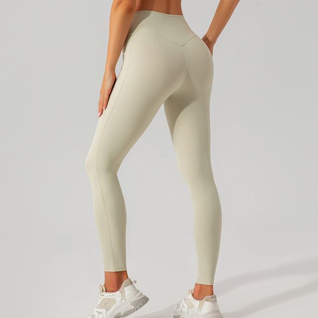 High Waist Plain Yoga Pants