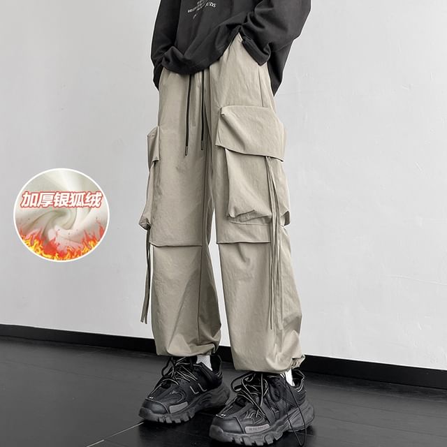 YWDJ Cargo Pants Women High Waisted Fashion Women Plus Size Drawstring  Casual Solid Elastic Waist Pocket Loose Pants Khaki L 