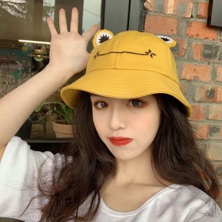 frog bucket hat yellow