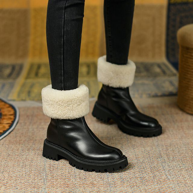 fleece lined short boots