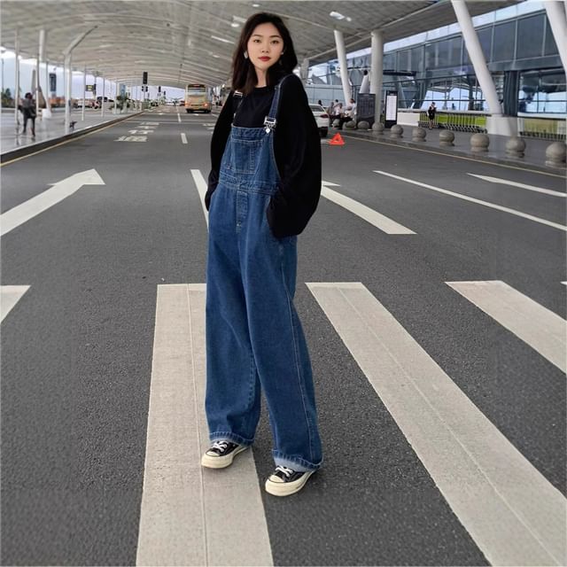 Lexama-Washed Wide Leg Jumper Jeans