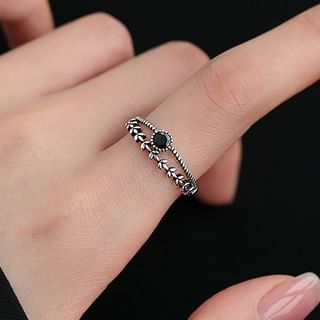 Kamuel-Wheat Rhinestone Layered Ring