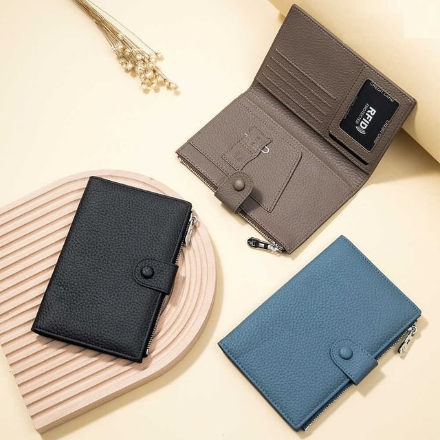 tablarosa-Faux Leather Plain Passport Holder