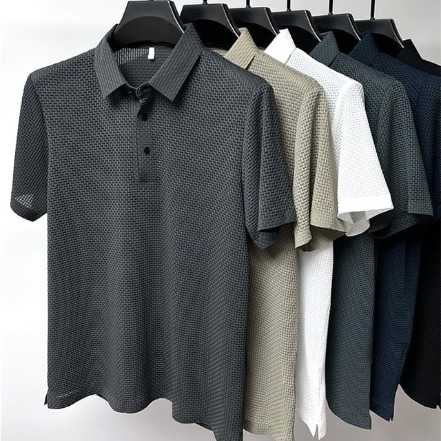 Lingaris-Short-Sleeve Plain Polo Shirt