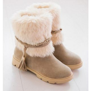 Megan Furry Short Boots | YesStyle