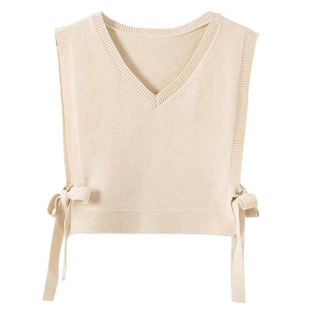 在庫あ好評 CLANE W FACE SIDE RIBBON KNIT VEST 1BGOF-m50465098659