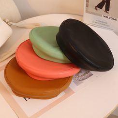 Skycap - PU Leather Plain Painter Hat