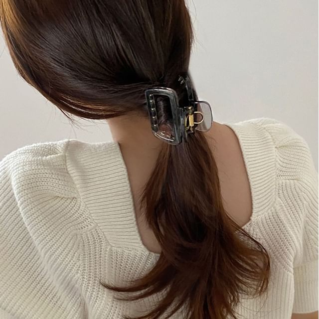Allyrinta-Plain Rectangle Plastic Hair Claw Clip