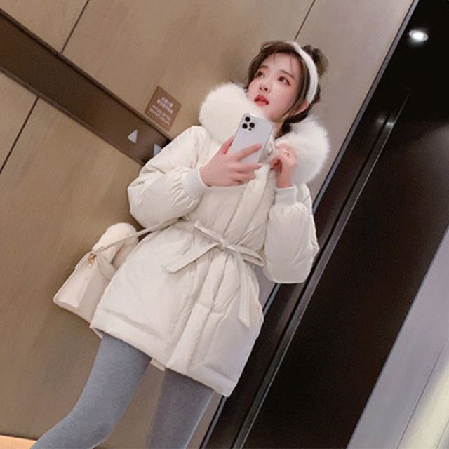 Everose-Fluffy Trim Hooded Padded Jacket