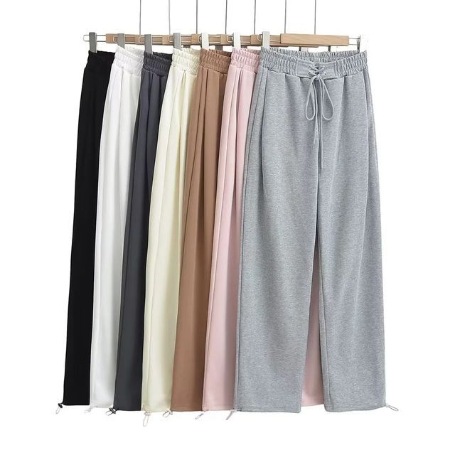 Asiris - High Waist Plain Loose-Fit Wide-Leg Sweatpants | YesStyle