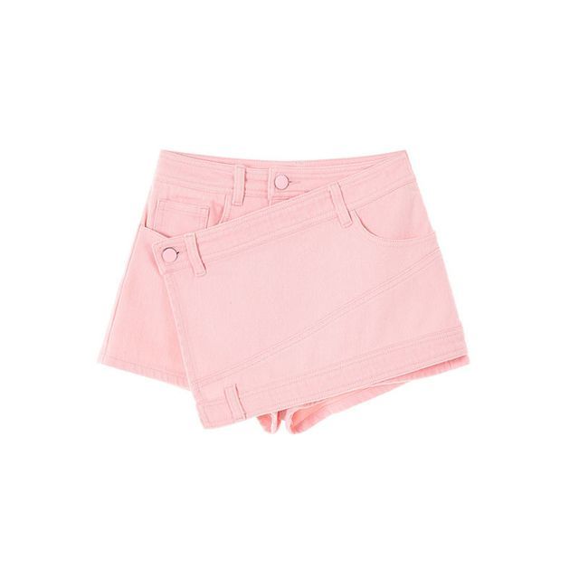 Gojoko - Asymmetrical Denim Mini A-Line Skirt | YesStyle