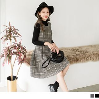 plaid overall dresses