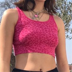 Sosana - Leopard Print Cropped Tank Top Sosana - Leopard Print Cropped Tank Top