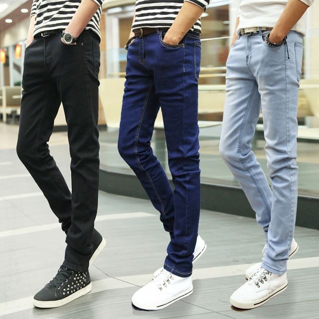 Wescosso-Mid Rise Plain Slim Fit Jeans