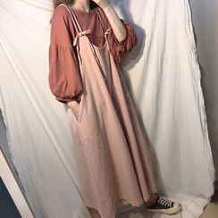 Bodacious! - Bishop Sleeve Top / Spaghetti-Strap Wide-Leg Jumpsuit Bodacious! - Bishop Sleeve Top / Spaghetti-Strap Wide-Leg Jumpsuit