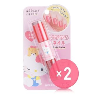 CRUX - Sanrio Hello Kitty Twin Color Peel Off Nail Polish 2pcs Bundle Set