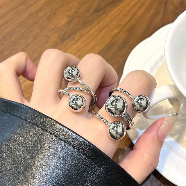 CIMAO-Ball Rhinestone Open Ring
