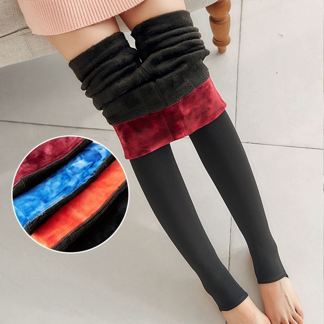 High-Waist Fleece-Lined Stirrup Tights 