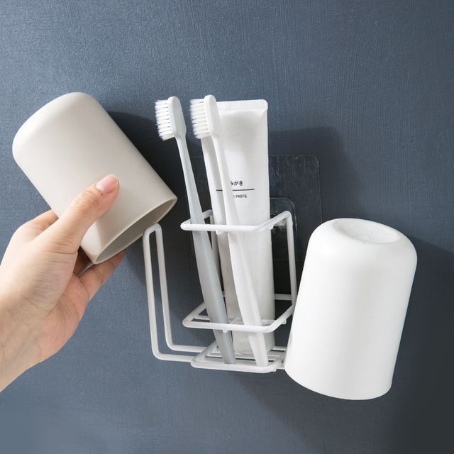 MyHome-Iron Toothbrush Wall Organizer