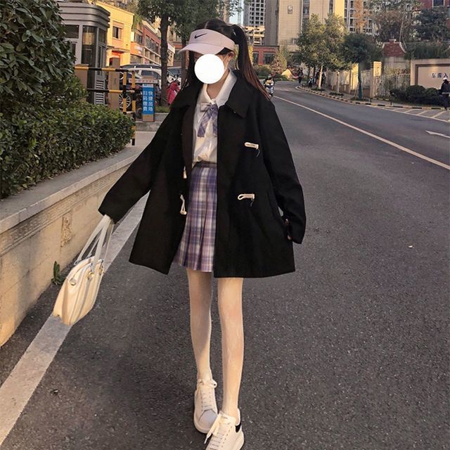 Everose Plain Long Duffle Coat YesStyle