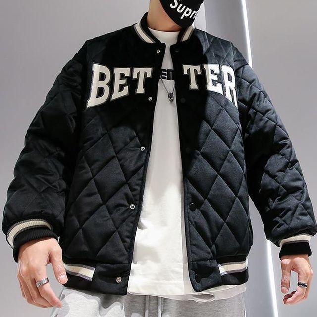 Wolfkane Lettering Quilted Baseball Jacket YesStyle