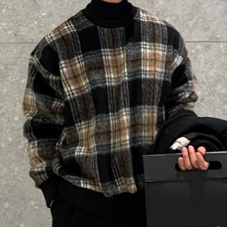 Okwano-Plaid Shirt Jacket