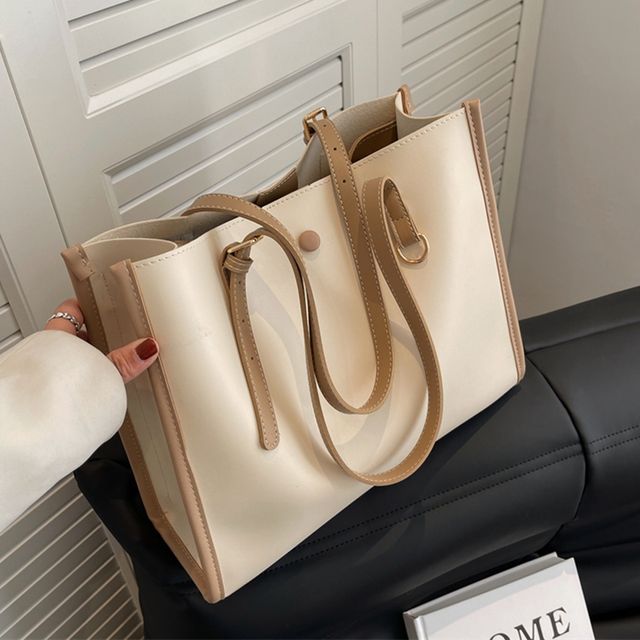 KOCORE-Faux Leather Tote Bag