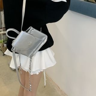Gilmort-High Waist Plain Pleated Skort