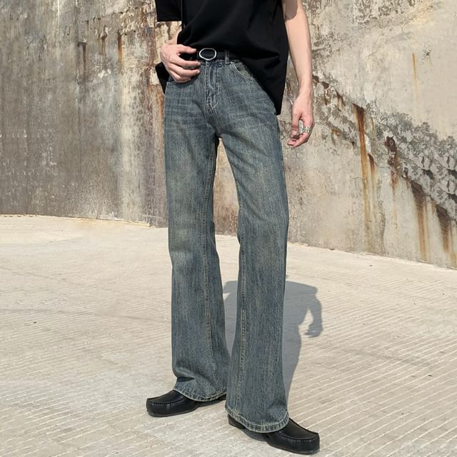 Maviyn-Mid Rise Washed Wide Leg Jeans