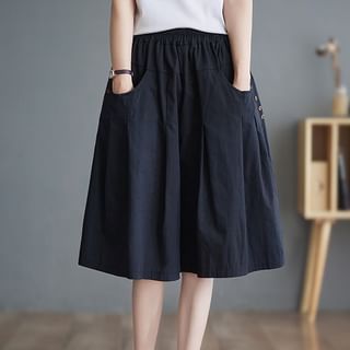 Supernova-High Waist Plain Shorts