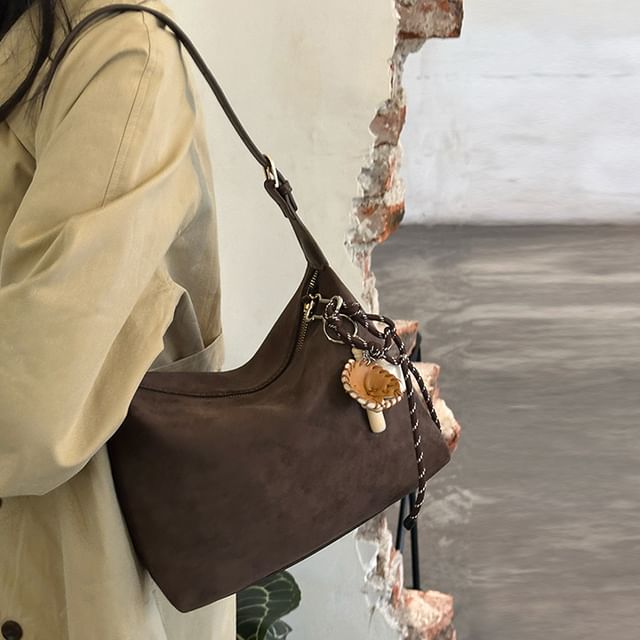 Bolso-Faux Leather Plain Shoulder Bag