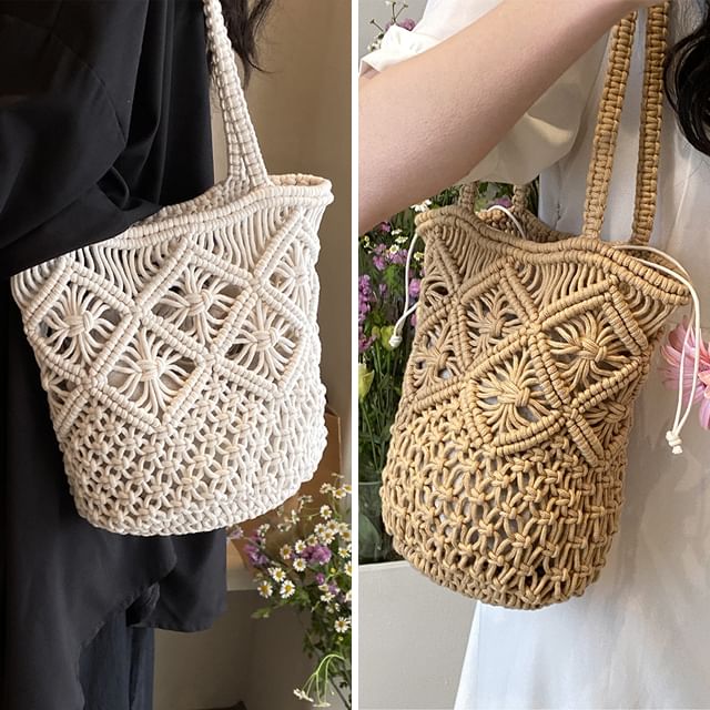 Basaran-Plain Woven Tote Bag