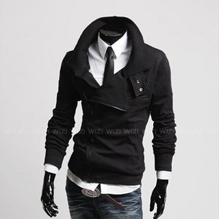 WIZIKOREA Side Zip Tab Collar Jacket | YesStyle