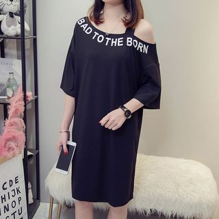 off the shoulder t shirt dress