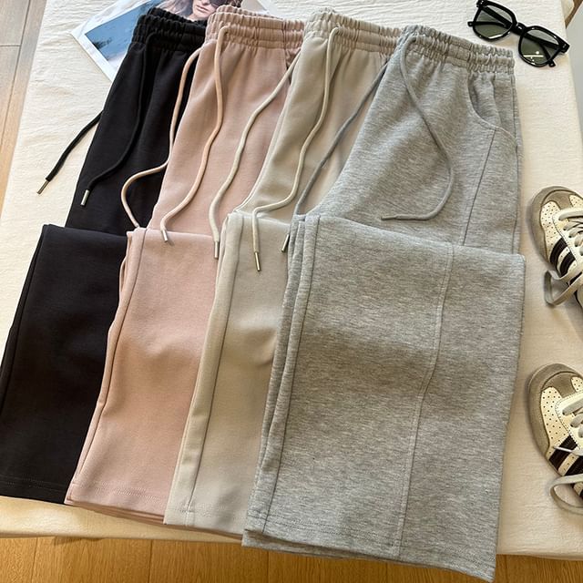 DIYI-High Waist Plain Sweatpants