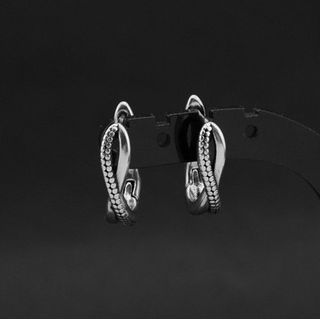 Juanitro-Twisted Layer Stainless Steel Hoop Earring