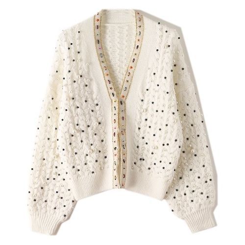 Pearl shop beaded cardigan