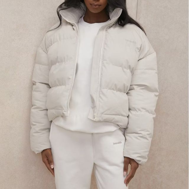 Yukis-Stand Collar Plain Zip Puffer Jacket