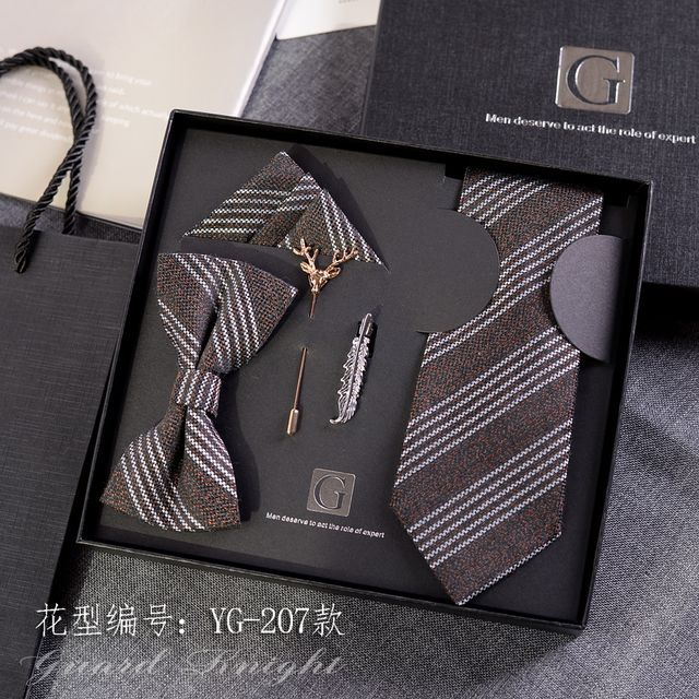 Prodigy - Striped Neck Tie / Tie Clip / Set