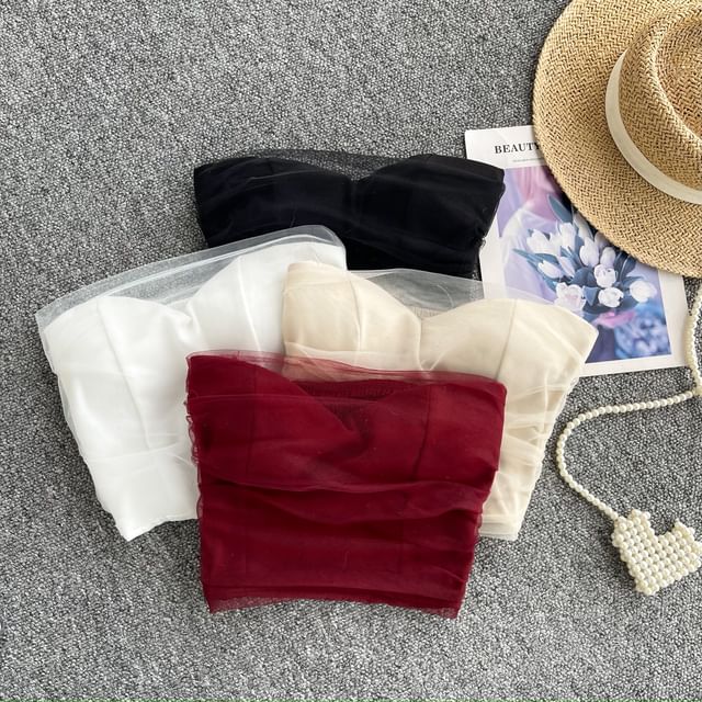 Lucuna-Plain Mesh Tube Top