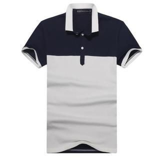 K-Style - Short-Sleeve Two-Tone Polo Shirt | YesStyle