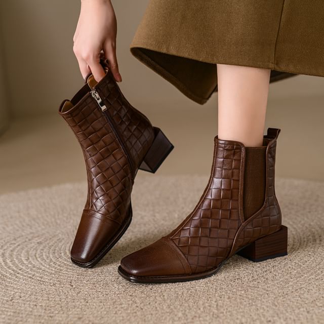 Cinnabelle-Square Cap Toe Chelsea Boots