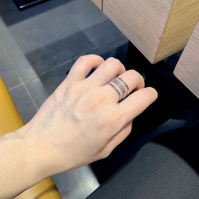 PANGU-Layered Stainless Steel Open Ring