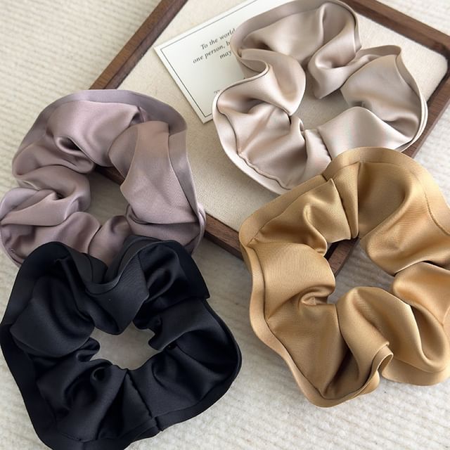 Kayochs-Plain Satin Scrunchie