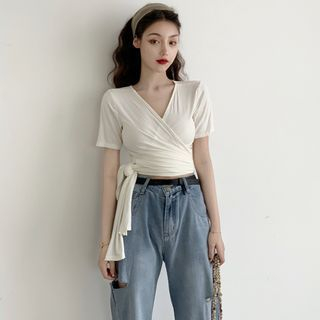 Bebop - Lace-Up Short-Sleeve T-Shirt 